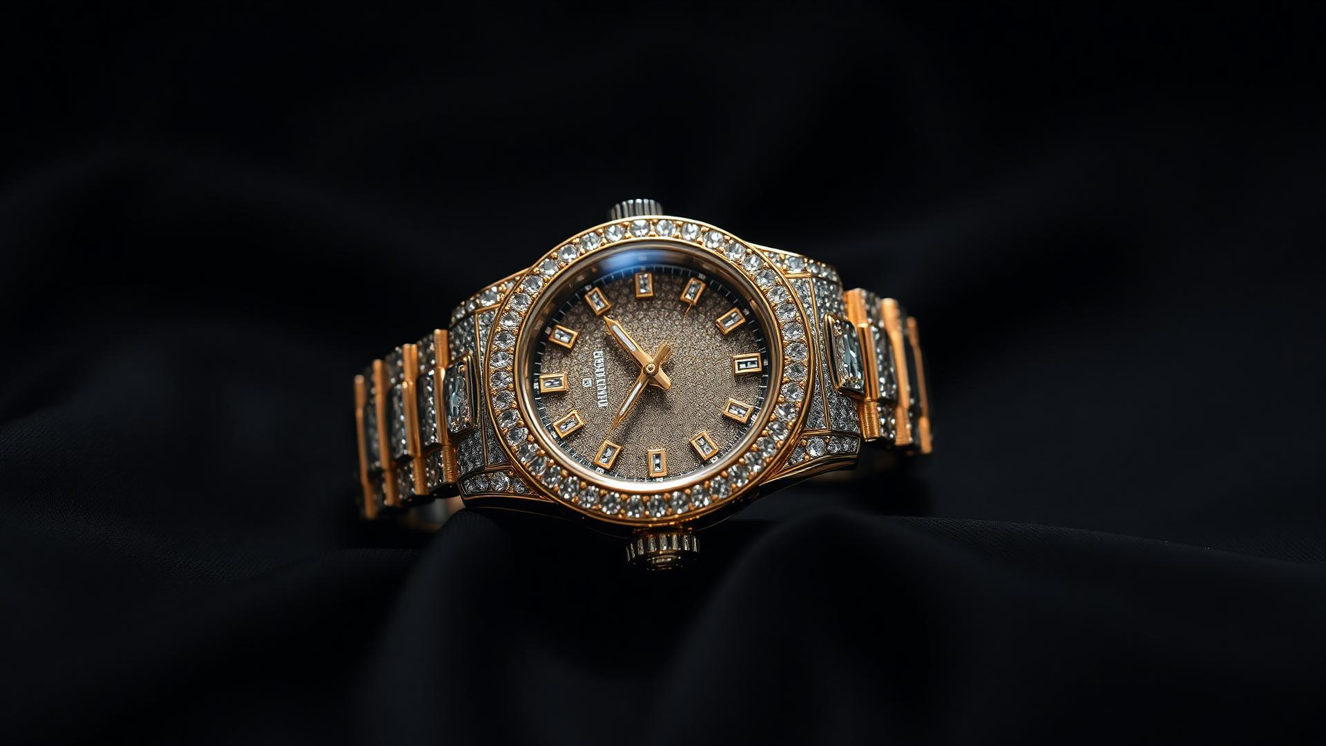 Iced-out luxury watch